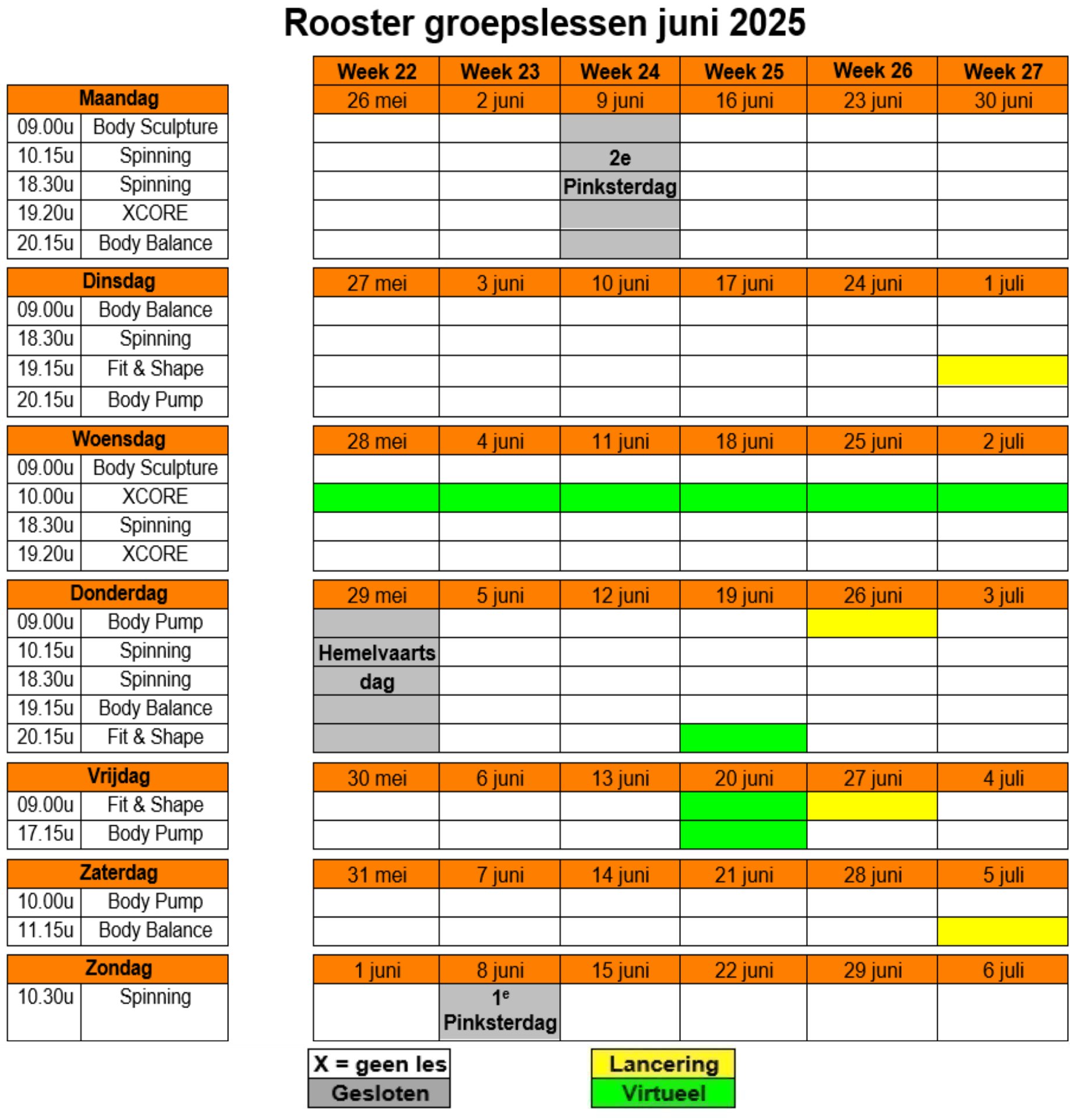 Lesrooster 2