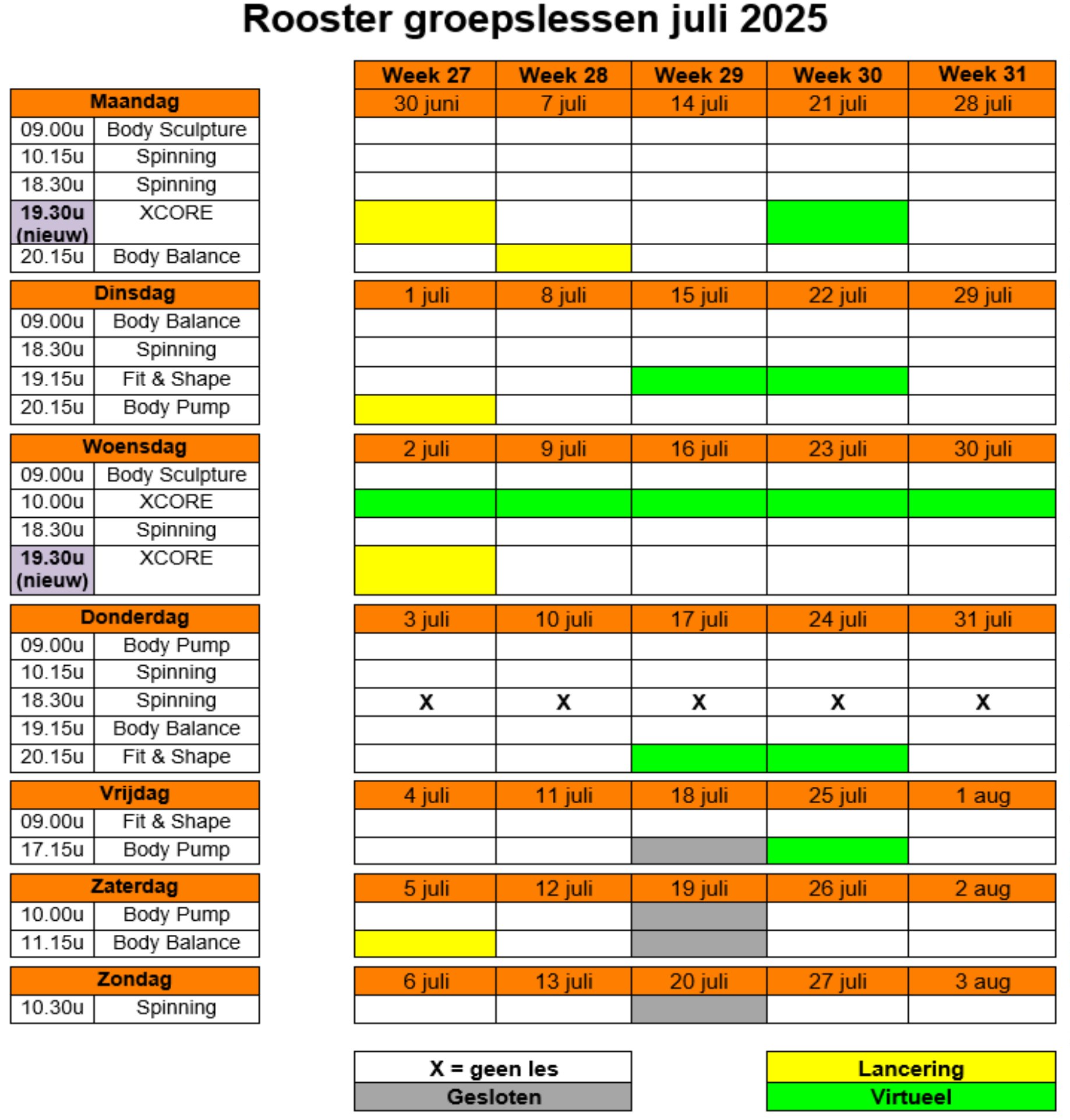 Lesrooster 2