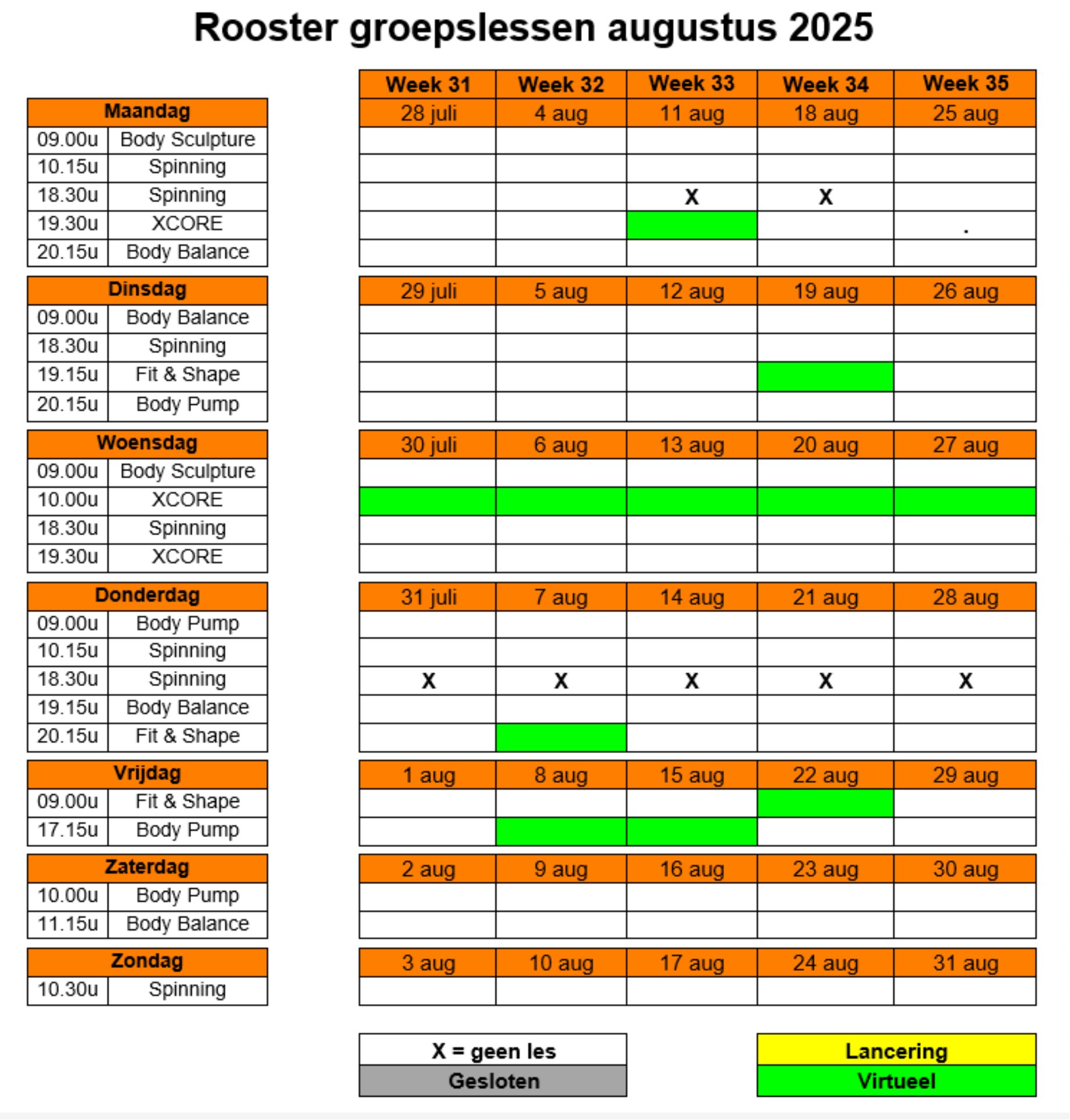 Lesrooster 2