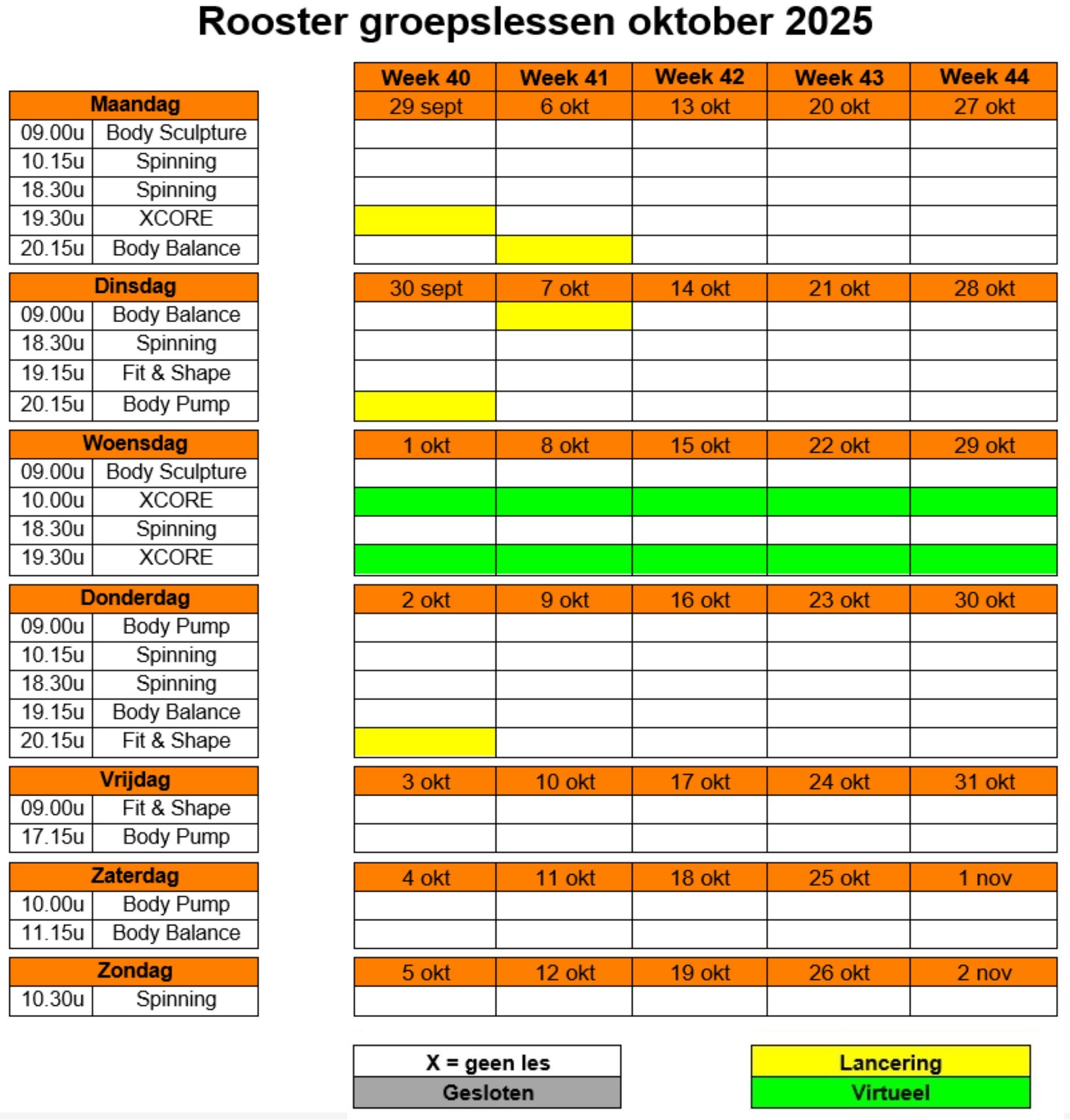 Lesrooster 2